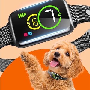 Teacup - lightweight humane bark collar Smart Pet Collar with Display - Black